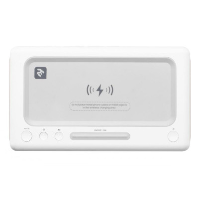 Мультимедійна акустика 2E SmartClock Wireless Charging White (2E-AS01QIWT)