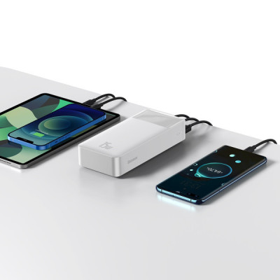 Зовнішній акумулятор (Power Bank) Baseus Bipow Digital Display 30000mAh 15W White (PPDML-K02)