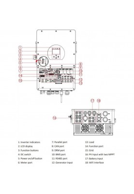 Гібридний сонячний інвертор (hybrid) Deye SUN-20K-SG01HP3-EU-AM2