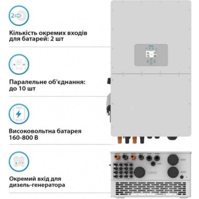 Гібридний сонячний інвертор (hybrid) Deye SUN-50K-SG01HP3-EU-BM4
