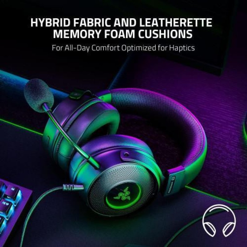 Навушники з мікрофоном Razer Kraken V3 HyperSense Black (RZ04-03770100-R3M1)