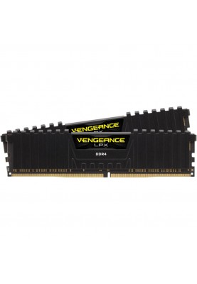 Пам'ять для настільних комп'ютерів Corsair 16 GB (2x8GB) DDR4 2666 MHz Vengeance LPX Black (CMK16GX4M2Z2666C16)