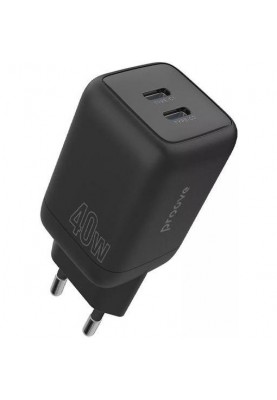 Мережевий зарядний пристрій Proove 40W 2xUSB-C Silicone Black (WCSP4020001)