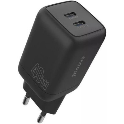 Мережевий зарядний пристрій Proove 40W 2xUSB-C Silicone Black (WCSP4020001)