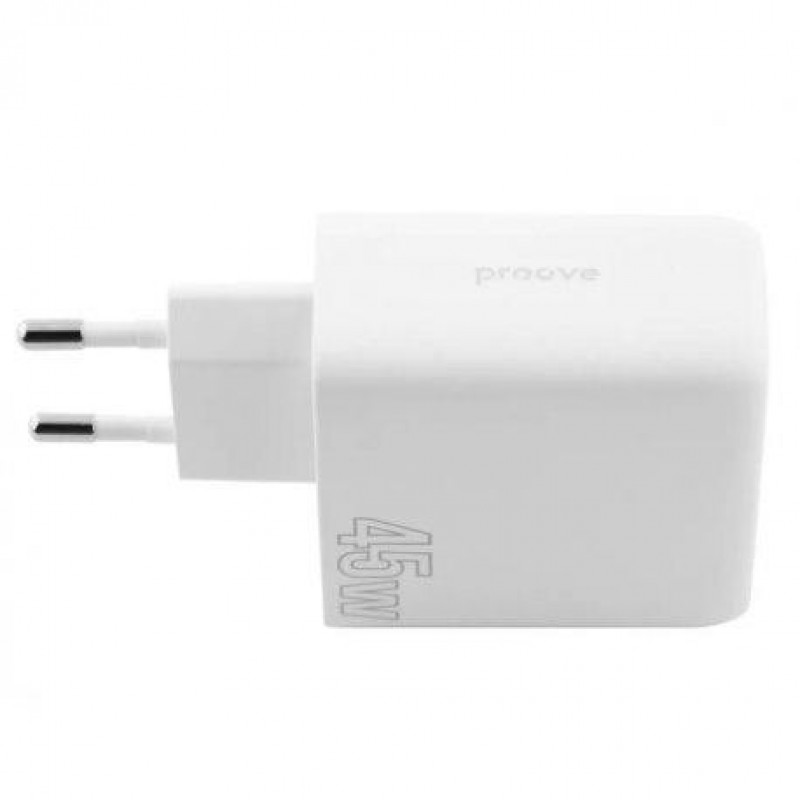 Зарядний пристрій Proove 45W USB-C+USB Silicone White (WCSP45110002)