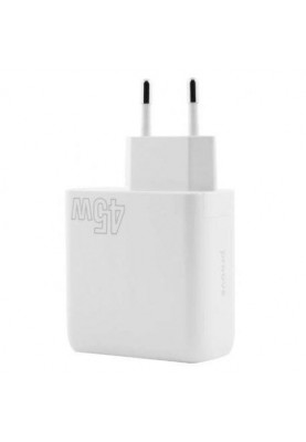 Зарядний пристрій Proove 45W USB-C+USB Silicone White (WCSP45110002)