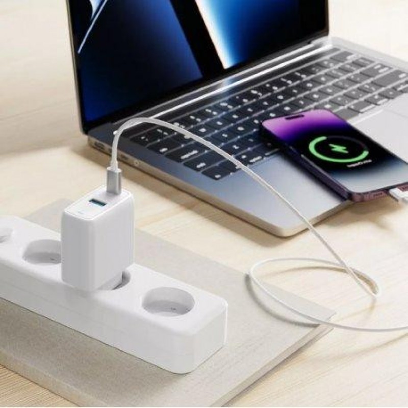 Зарядний пристрій Proove 45W USB-C+USB Silicone White (WCSP45110002)