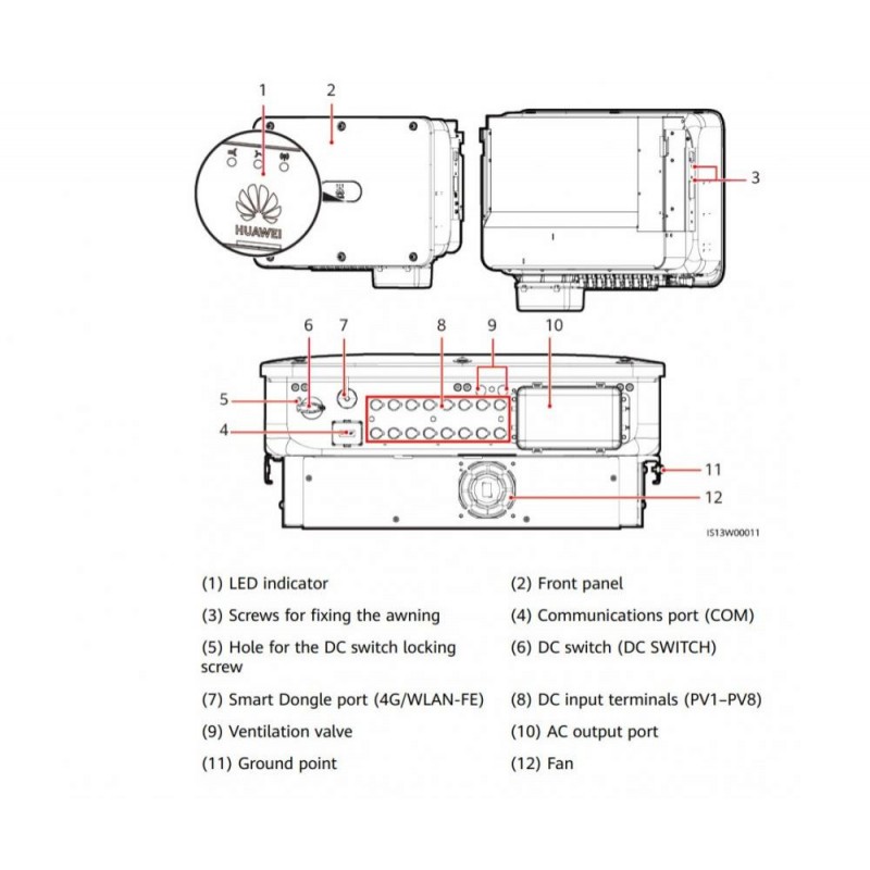 Мережевий сонячний інвертор (on-grid) HUAWEI SUN 2000-50KTL-M3