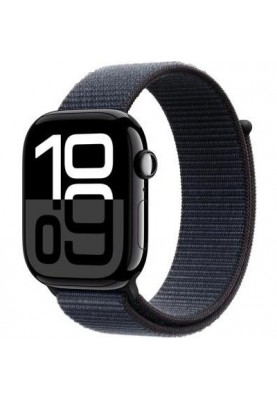 Смарт-годинник Apple Watch Series 10 GPS 46мм Jet Black Aluminum Case w. Ink Sport Loop (MWWR3)