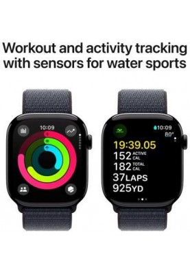 Смарт-годинник Apple Watch Series 10 GPS 46мм Jet Black Aluminum Case w. Ink Sport Loop (MWWR3)