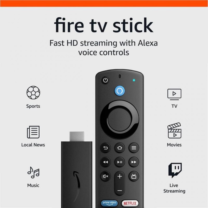 Smart-stick медіаплеєр Amazon Fire TV Stick HD 3 Gen. (B07ZZVX1F2)