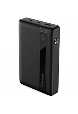 Зовнішній акумулятор (павербанк) ColorWay 20000mAh 65W Black (CW-PB200LPA3BK-PDD)