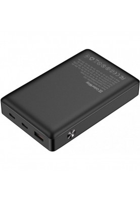 Зовнішній акумулятор (павербанк) ColorWay 20000mAh 65W Black (CW-PB200LPA3BK-PDD)