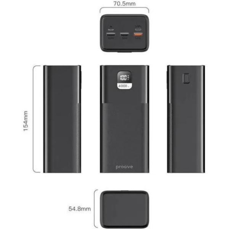 Зовнішній акумулятор (павербанк) Proove Giant Lite 40000mAh 22.5W Black (PBGI20312201)