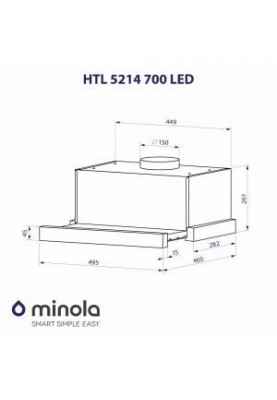 Телескопічна витяжка Minola HTL 5214 BLF 700 LED