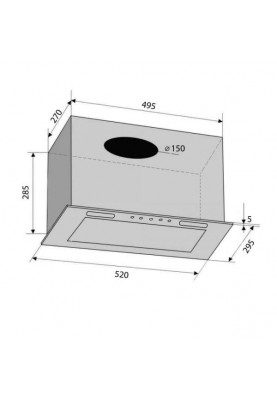 Вбудована витяжка Ventolux PUNTO 52 BKG (1000) ST