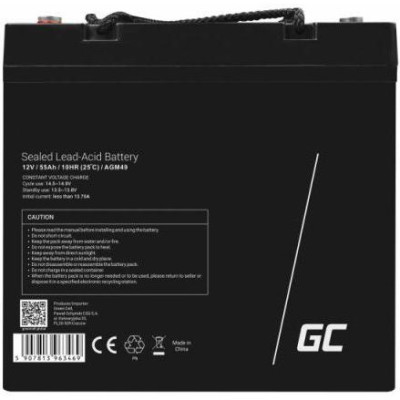 Акумулятор для ДБЖ AGM 55Ah 12V Green Cell AGM49 12V 55Ah