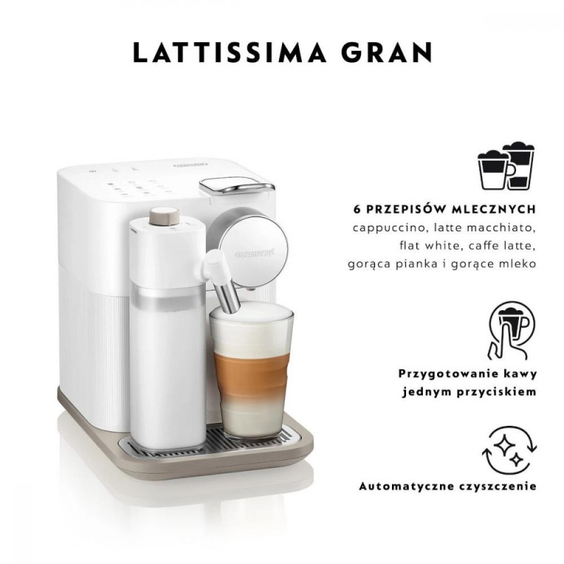 Капсульна кавоварка еспресо Delonghi Nespresso Gran Lattissima EN 640.W