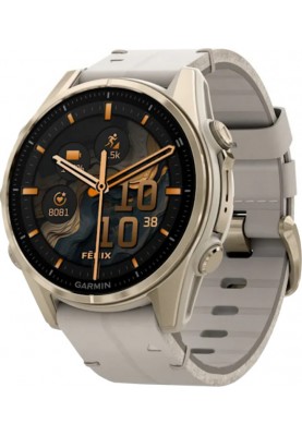 Спортивний годинник Garmin Fenix 8 43mm AMOLED Sapphire Soft Gold with Limestone Leather Band (010-02903-40)