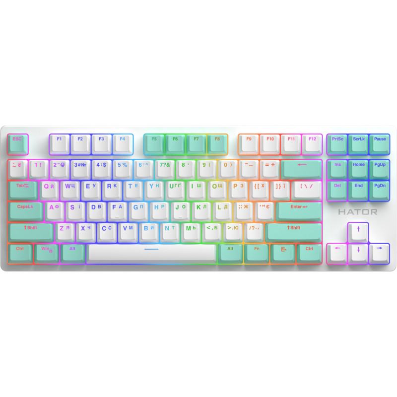 Клавіатура HATOR Rockfall 2 Mecha Signature Edition White/White/Mint (HTK-521-WWM)