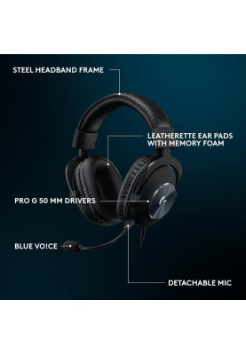 Навушники з мікрофоном Logitech G PRO X SE Black (981-001470)