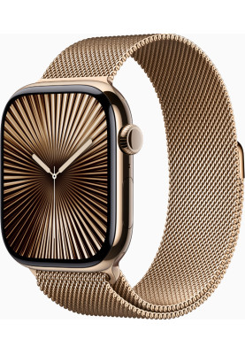 Смарт-годинник Apple Watch Series 10 GPS + Cellular 46mm Gold Titanium Case w. Gold Milanese Loop - M/L (MX003)