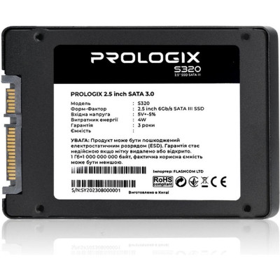 SSD накопичувач Prologix S320 480 GB (PRO480GS320)