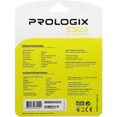 SSD накопичувач Prologix S320 480 GB (PRO480GS320)