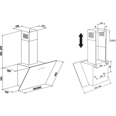 Витяжка похила Eleyus Agat 1200 LED 60 BG