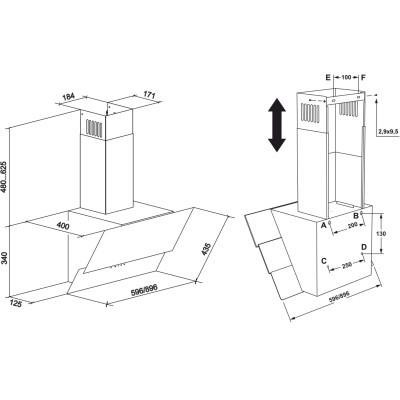 Витяжка похила Eleyus GALANT 1200 LED 60 BG