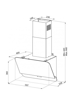 Похильна витяжка Pyramida AGW 60 S GBL