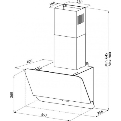 Похильна витяжка Pyramida AGW 60 S GBL