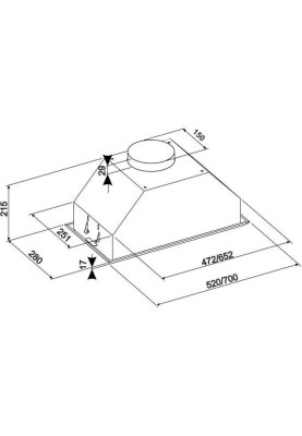 Вбудована витяжка Eleyus Modul 1200 LED SMD 70 IS