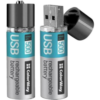 Акумулятор (USB роз'єм) ColorWay AA 1200mAh Li-Pol 2шт USB (CW-UBAA-02)