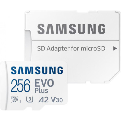 Карта пам'яті Samsung 256 GB microSDXC Class 10 UHS-I U3 EVO Plus + SD Adapter (MB-MC256SA)