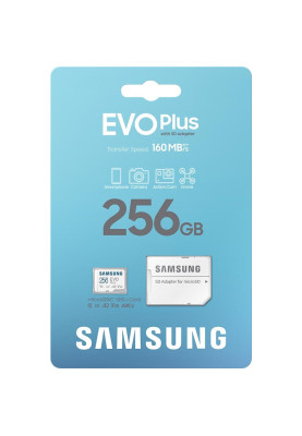 Карта пам'яті Samsung 256 GB microSDXC Class 10 UHS-I U3 EVO Plus + SD Adapter (MB-MC256SA)