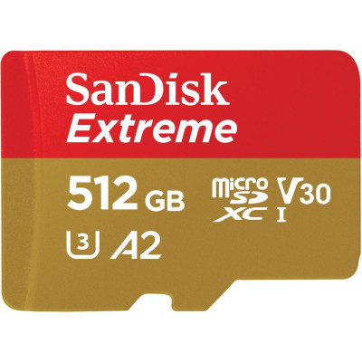 Карта пам'яті SanDisk 512 GB microSDXC UHS-I U3 V30 A2 Extreme (SDSQXAV-512G-GN6MN)