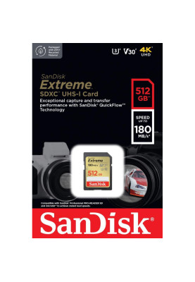 Карта пам'яті SanDisk 512 GB SDXC UHS-I U3 V30 Extreme (SDSDXVV-512G-GNCIN)