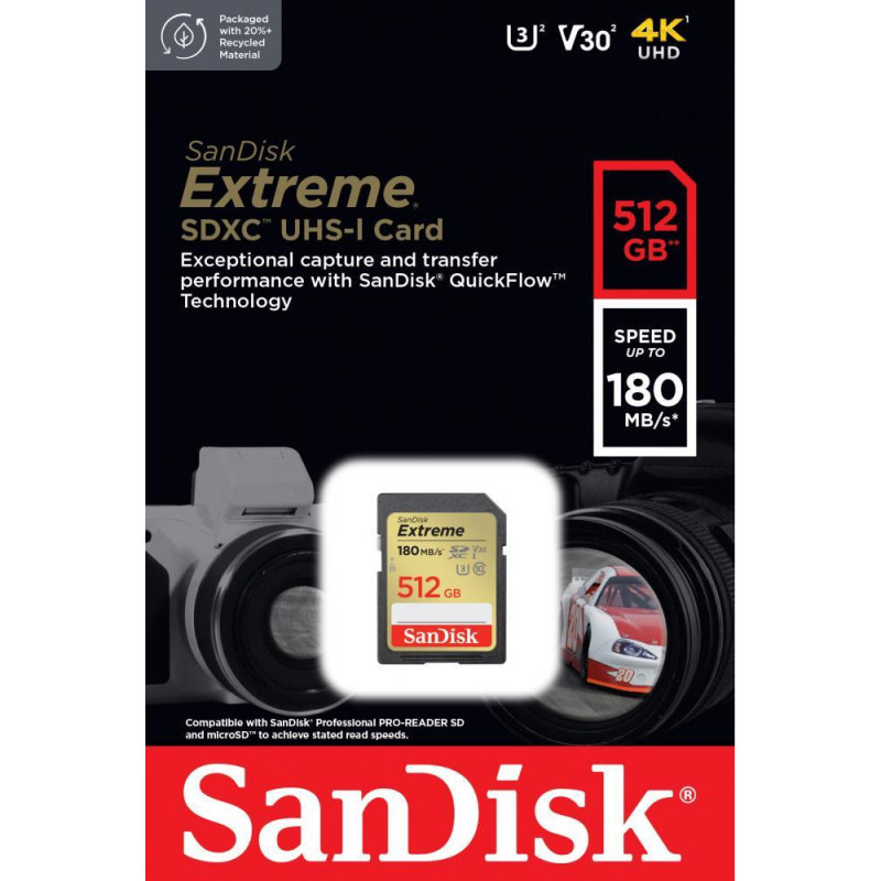 Карта пам'яті SanDisk 512 GB SDXC UHS-I U3 V30 Extreme (SDSDXVV-512G-GNCIN)