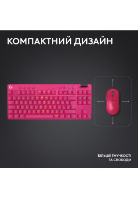 Клавіатура Logitech G Pro X TKL Lightspeed Tactile Magenta (920-012159)
