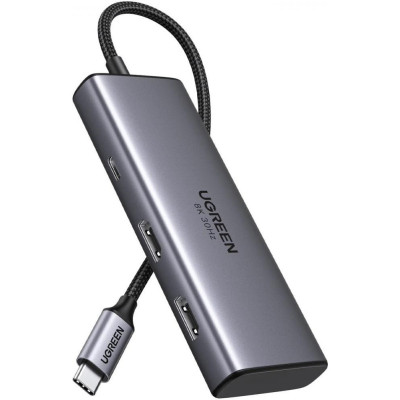 Мультипортовий адаптер UGREEN CM498 Revodok 206 6-in-1 USB-C Hub (15852)