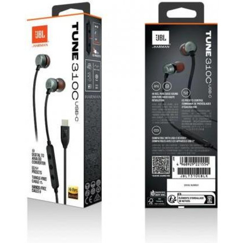 Навушники з мікрофоном JBL Tune 310C Black (JBLT310CBLK)