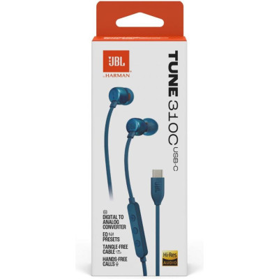 Навушники з мікрофоном JBL Tune 310C Blue (JBLT310CBLU)