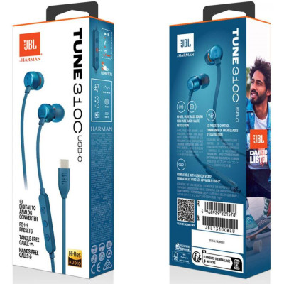 Навушники з мікрофоном JBL Tune 310C Blue (JBLT310CBLU)