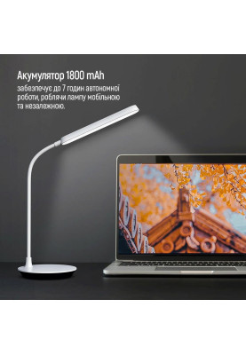 Офісна настільна лампа ColorWay LED Portable & Flexible 360 з аккумулятором White (CW-DL12FB-W)