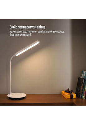 Офісна настільна лампа ColorWay LED Portable & Flexible 360 з аккумулятором White (CW-DL12FB-W)