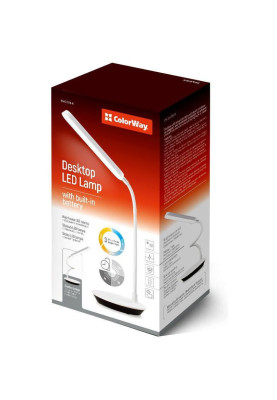 Офісна настільна лампа ColorWay LED Portable & Flexible 360 з аккумулятором White (CW-DL12FB-W)