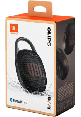 Портативна колонка JBL Clip 5 Black (JBLCLIP5BLK)