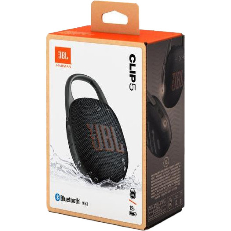 Портативна колонка JBL Clip 5 Black (JBLCLIP5BLK)