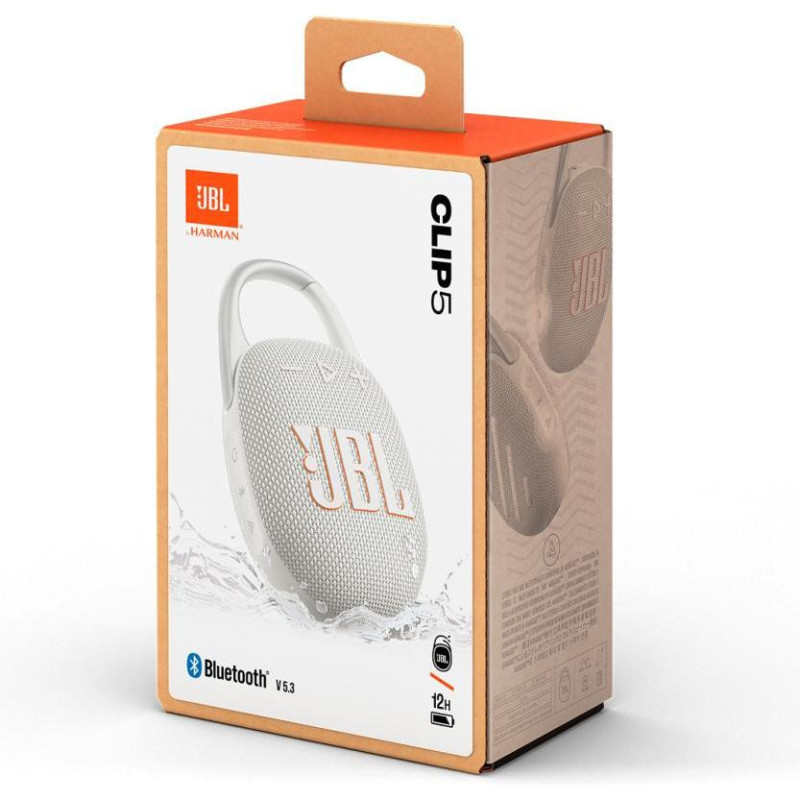 Портативна колонка JBL Clip 5 White (JBLCLIP5WHT)